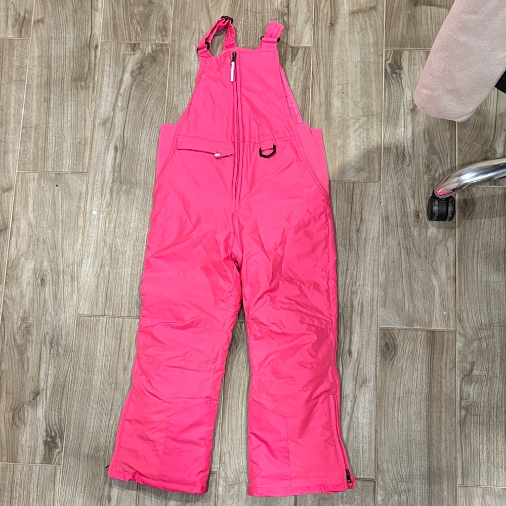Vibrant Pink Kids Snow Overalls